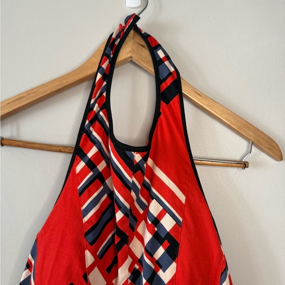 Y2K Jessica Simpson Halter Dress Geometric Print Size 6 Great Condition - Picture 2 of 4